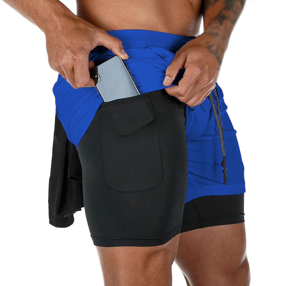 Men's Summer double-deck Quick - Compression Shorts Athletes 评论和价格