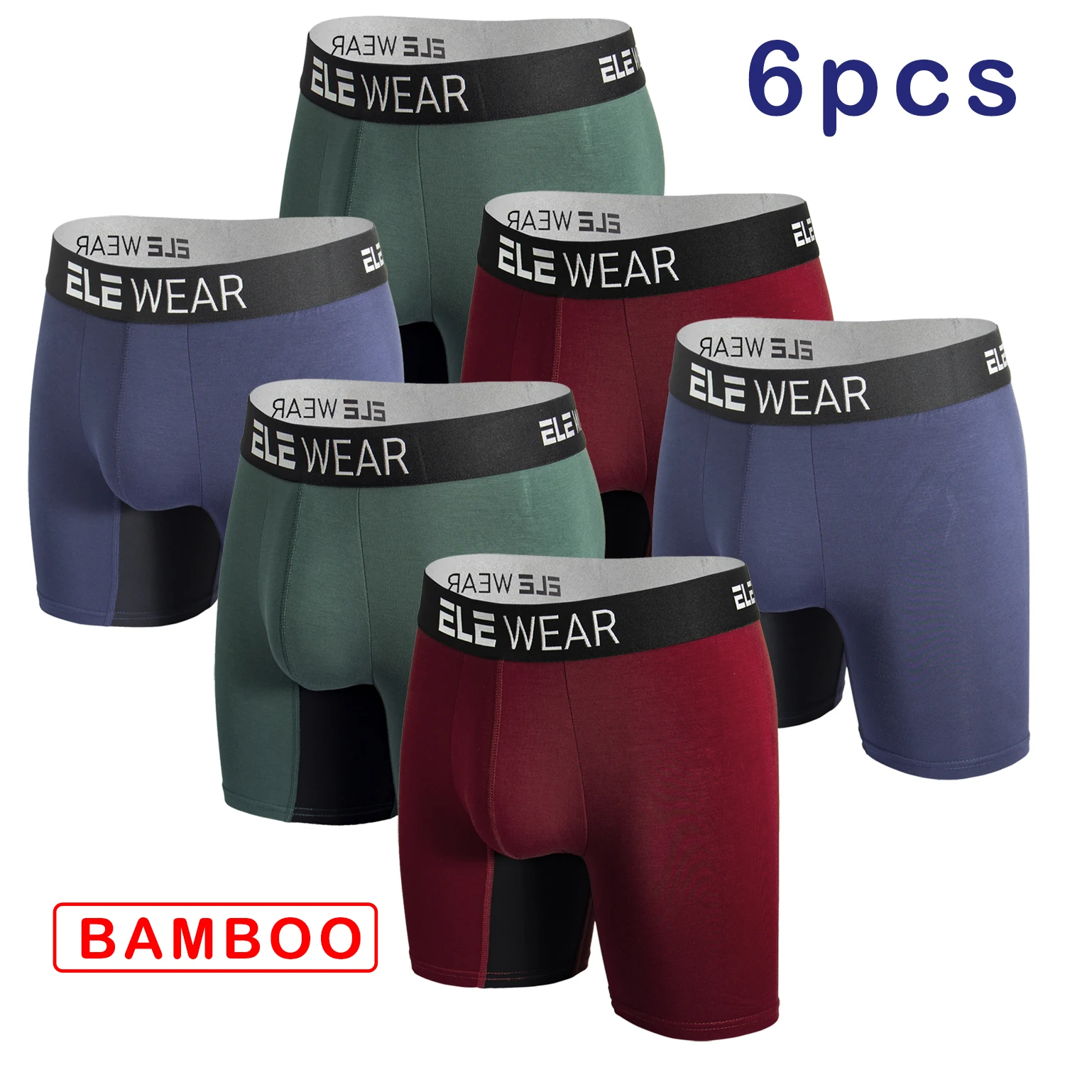 6 Pcs Bamboo Men Underwear Box - Bamboo Fiber Trunk 评论和价格