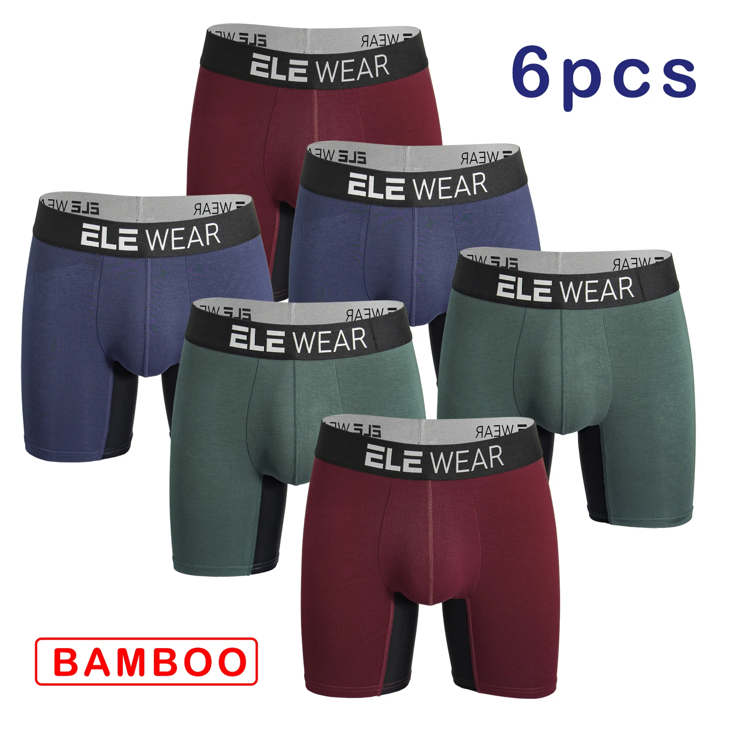 6 Pcs Bamboo Men Underwear Box - Bamboo Fiber Trunk 评论和价格