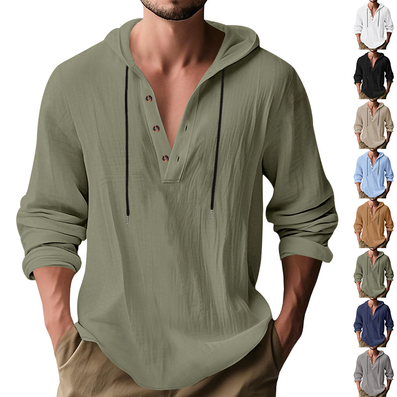 Hot Selling Men's Loose Linen  - Undershirt Crew Neck 评论和价格